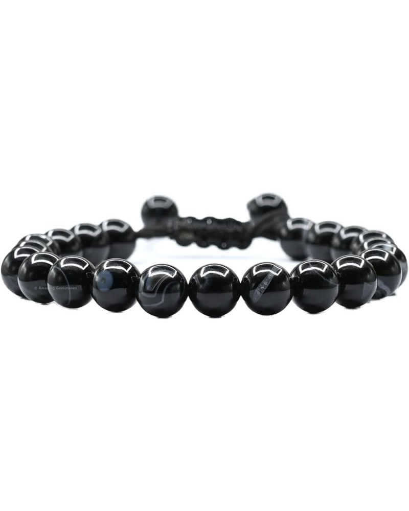 Crystal Bracelet for Women Men Unisex Chakra Bracelets, A+ Grade Adjustable 8mm Healing Crystal Stone Beaded Bracelet Black B...