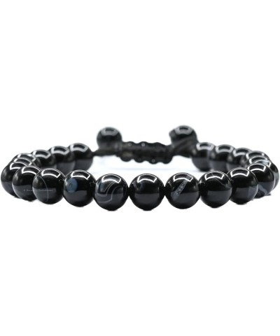 Crystal Bracelet for Women Men Unisex Chakra Bracelets, A+ Grade Adjustable 8mm Healing Crystal Stone Beaded Bracelet Black B...