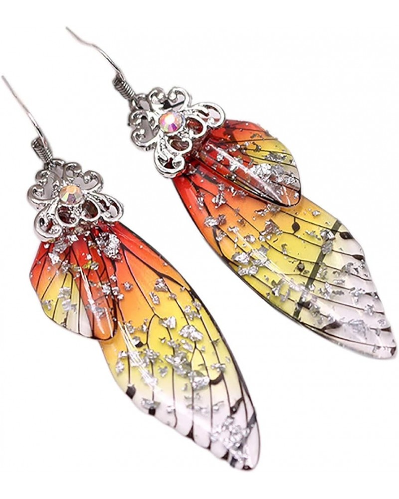 Faerie Butterfly Wing Foil Rhinestone Earrings Necklace Set Unique Fairy Simulation Big Monarch Butterflies Earring Classy Ha...