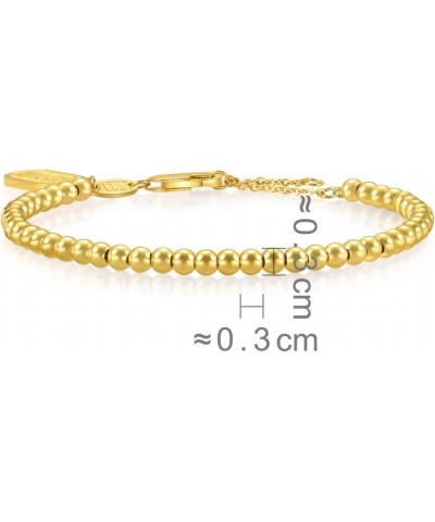 Cultural Blessings 999.9 24K Solid Gold Price-by-Weight 7.86g Gold Beaded Ruyi Blessing Bracelet for Women 93799B | 7 Inches,...