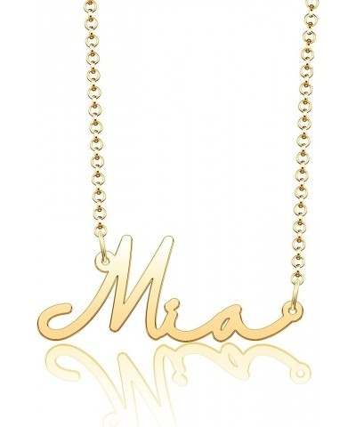 Personalized Name Necklace Cursive Script Name Stainless Steel Jewelry for Girls Name Necklace for Women Gold Name Necklace M...