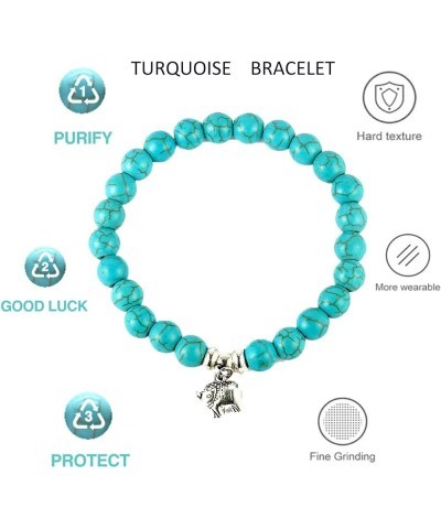 Turquoise Bracelet for Women,Healing Crystal Stone Stretch Bead Bracelets Turquoise Jewelry plam $6.04 Bracelets