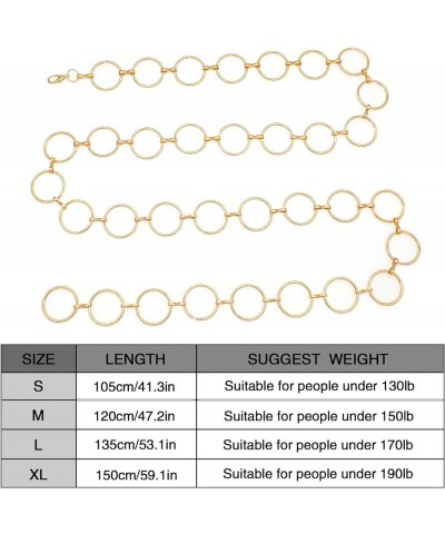 Metal Waist Chain for Women Chunky Belly Link Chain Belt for Dresses Gold 1 S: Length 105cm/41.3in $11.69 Body Jewelry