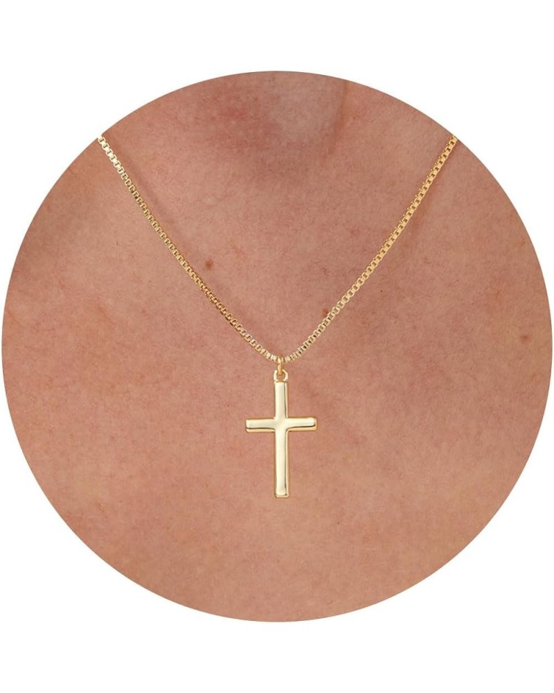 Cross Necklace for Women, Gold Cross Necklace 14K Gold Plated Dainty Tiny Cross Pendant Necklace Simple Small Cross Necklace ...