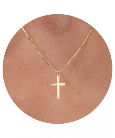 Cross Necklace for Women, Gold Cross Necklace 14K Gold Plated Dainty Tiny Cross Pendant Necklace Simple Small Cross Necklace ...