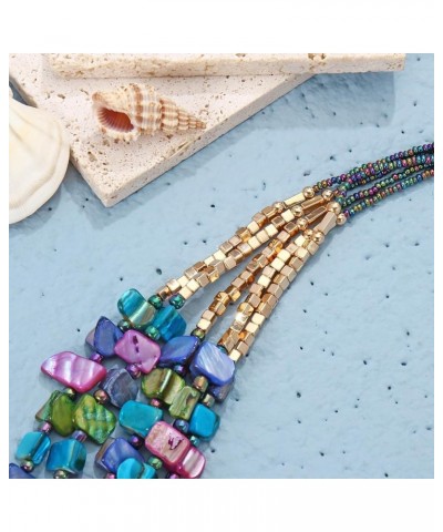 Bohemian Layered Shell Beaded Necklace Set Seed Bead Irregular Costume Jewelry for Women Autumn+ER $11.36 Jewelry Sets