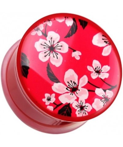 Sakura Cherry Blossom Single Flared WildKlass Ear Gauge Plug (Sold as Pairs) 0 GA $11.96 Body Jewelry