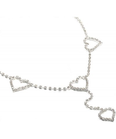 Sexy Rhinestone Heart Pendant Waist Chain Belt Circle Link Belly Body Chain Jewelry for Women silver $4.94 Body Jewelry