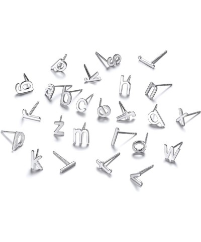 925 Sterling Silver Lowercase Letter A-Z Initial Stud Earrings for Women Girls Hypoallergenic (with Gift Box) e $9.17 Earrings