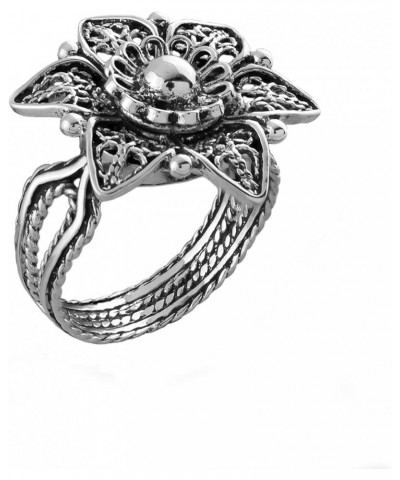 Handcrafted Filigree Art Sterling Silver Daisy Flower - Sunflower Motif Woman Cocktail Ring, Gift Boxed Daisy Flower $24.50 R...