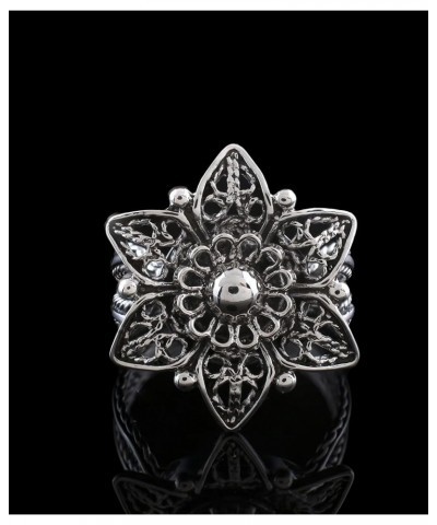 Handcrafted Filigree Art Sterling Silver Daisy Flower - Sunflower Motif Woman Cocktail Ring, Gift Boxed Daisy Flower $24.50 R...