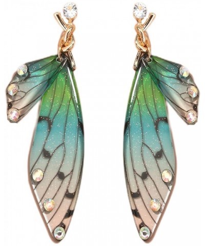 Butterfly Wing Drop Earrings Colorful Feather Dangle Earring Crystal Wing Studs Earrings Knot Wing Earrings Women Girls Weddi...