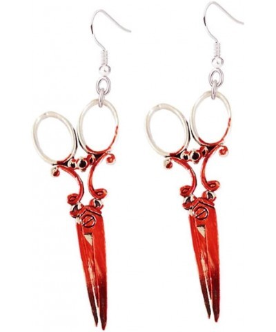 Halloween Scissor Dangle Earrings for Women Terror Bloody Scissor Earring Red Blood Scissors Drop Earrings for Women Girls Ha...