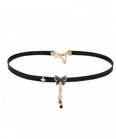 Leather Choker for Women, Black Faux Leather Collar Necklace Butterfly $11.39 Necklaces