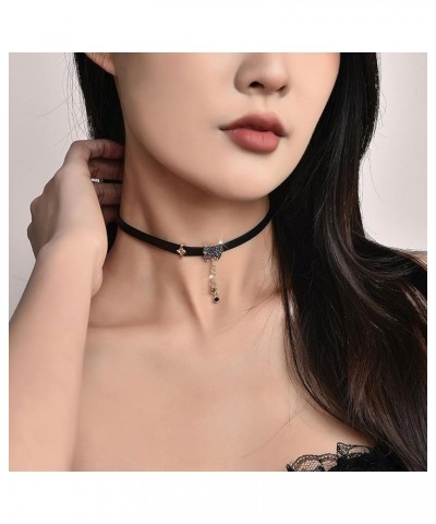 Leather Choker for Women, Black Faux Leather Collar Necklace Butterfly $11.39 Necklaces