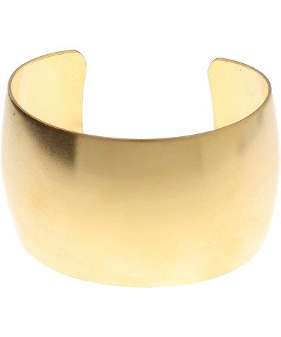 Bracelet Cuff – Made of Raw Brass – Adjustable, Open Bangle for Men and Women - Flat Style, 25-Inch Wide – Minimalist Design ...