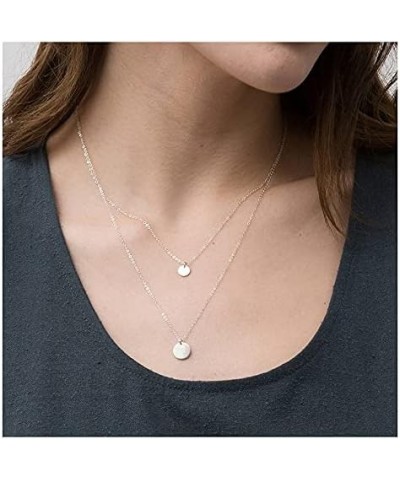 Layered Necklaces for Women Trendy Layering Stacked Choker Necklace Silver Gold Layer Pearl Beaded Coin Charm Jewelry Chian G...