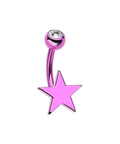 Colorline Nova Star Steel Belly Button Ring Purple $10.08 Body Jewelry