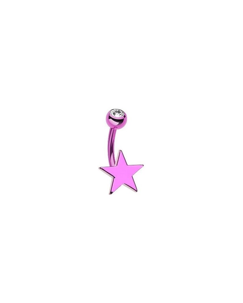 Colorline Nova Star Steel Belly Button Ring Purple $10.08 Body Jewelry