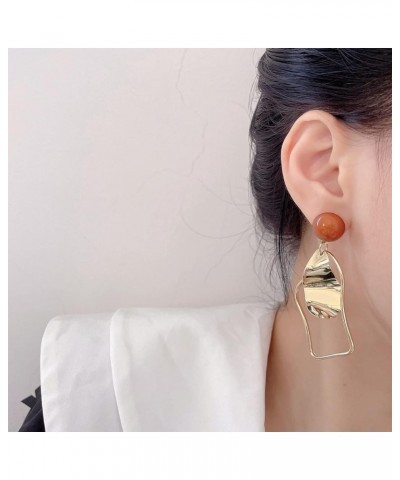 Retro Irregular Drip Oil Asymmetric Drop Earrings Temperament Geometric Earrings for Women Girls gold $7.53 Earrings