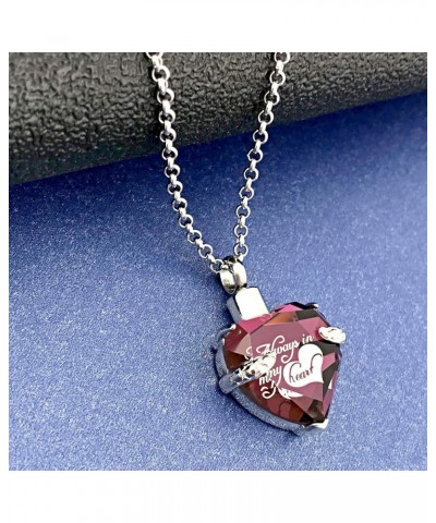 Urn Necklaces for Ashes Always in My Heart Heart Cremation Jewelry Memorial Pendant Birthstone Necklace February URN $10.44 N...