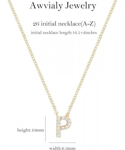 Initial Necklaces for Women, Dainty Gold Letter Necklace 14k Gold Plated Personalized CZ Initial Necklace Monogram Name Choke...