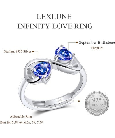 Birthstone Ring for Women, Infinity Love Heart Ring for Her, Sterling S925 Silver Cubic Zirconia, Birthday Jewelry Friendship...