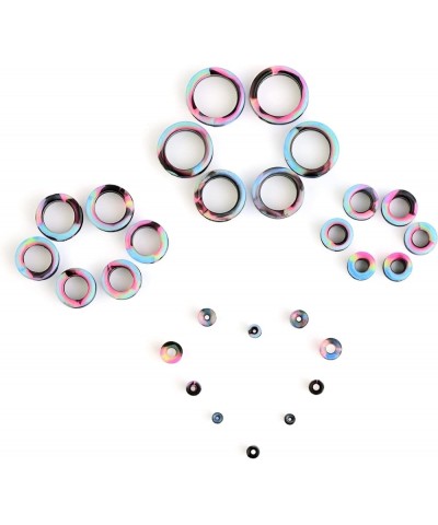 20/28pcs Ear Stretching kit Set - Hollow Hard Silicone Plugs and Tunnels - Ear Expander Gauges Stretcher Body Piercing Jewelr...