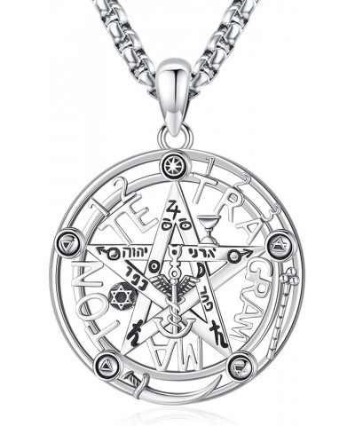 Nudo De Bruja Plata 925 Original Pentagram Necklace Pentacle Tetragrammaton Amuleto De Proteccion De Brujeria Witches Knot Je...