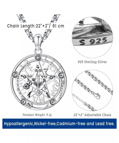 Nudo De Bruja Plata 925 Original Pentagram Necklace Pentacle Tetragrammaton Amuleto De Proteccion De Brujeria Witches Knot Je...