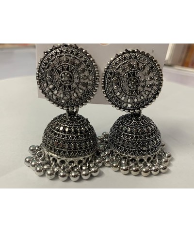 White Jhumki Earrings For Women Traditional Bollywood Ethnic Bridal Wedding Indian Pearl Hanggings Meenakari Jhumka Jewellery...