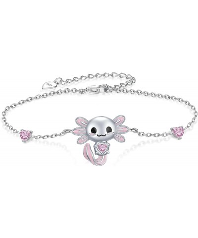 Axolotl Bracelet 925 Sterling Silver Cute Animal Bracelet Axolotl Jewelry Gift for Women Girls June $17.86 Bracelets