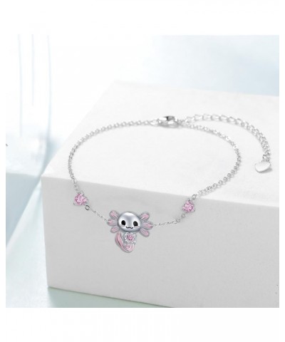 Axolotl Bracelet 925 Sterling Silver Cute Animal Bracelet Axolotl Jewelry Gift for Women Girls June $17.86 Bracelets