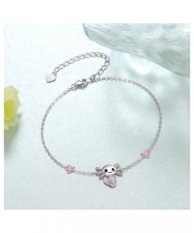 Axolotl Bracelet 925 Sterling Silver Cute Animal Bracelet Axolotl Jewelry Gift for Women Girls June $17.86 Bracelets