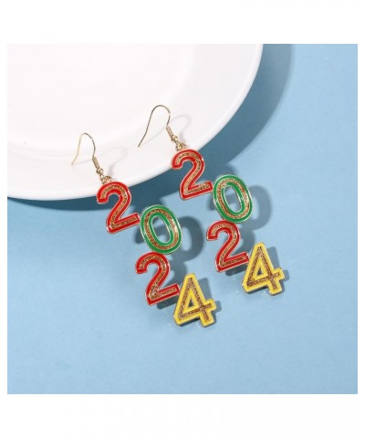 happy new year earrings 2023 alloy earrings for women new year eve drop dangle earrings 2023Colour $6.48 Earrings