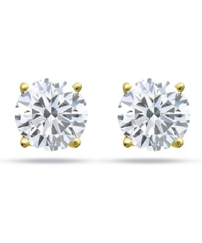 Round Diamond stud (IGI Certified 0.70 ct & up) ScrewBack 14K 0.04ct-2.00ct Clarity-I3 Yellow Gold 0.5 carats $50.33 Earrings