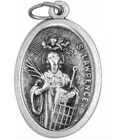 Saint Lawrence Patron Saint of Chefs and Cooks Pray for Us Medal Silver Oxidized Blessed in Italy $8.95 Necklaces