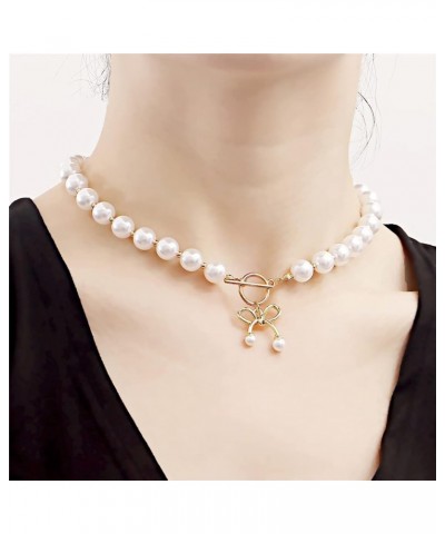 Pearl Choker Pendant Necklaces Baroque Strands Chain Short Handmade Charm Jewelry for Women Girls Style 7 $5.99 Necklaces