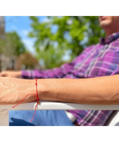 Handmade Red Bracelet 7 Knot String, Protection bracelet. Red Cord Adjustable for Women, Men. Good luck bracelet. Red string ...