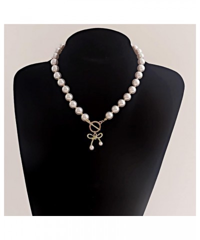 Pearl Choker Pendant Necklaces Baroque Strands Chain Short Handmade Charm Jewelry for Women Girls Style 7 $5.99 Necklaces