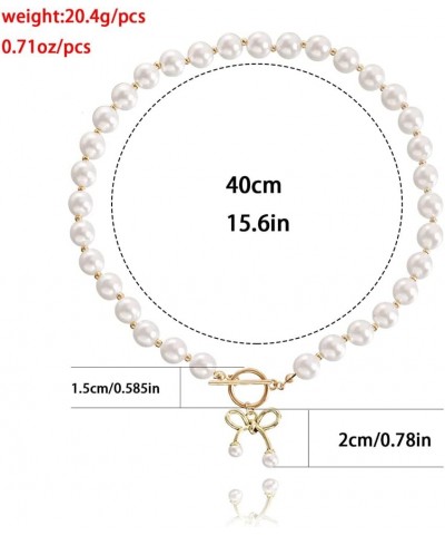 Pearl Choker Pendant Necklaces Baroque Strands Chain Short Handmade Charm Jewelry for Women Girls Style 7 $5.99 Necklaces