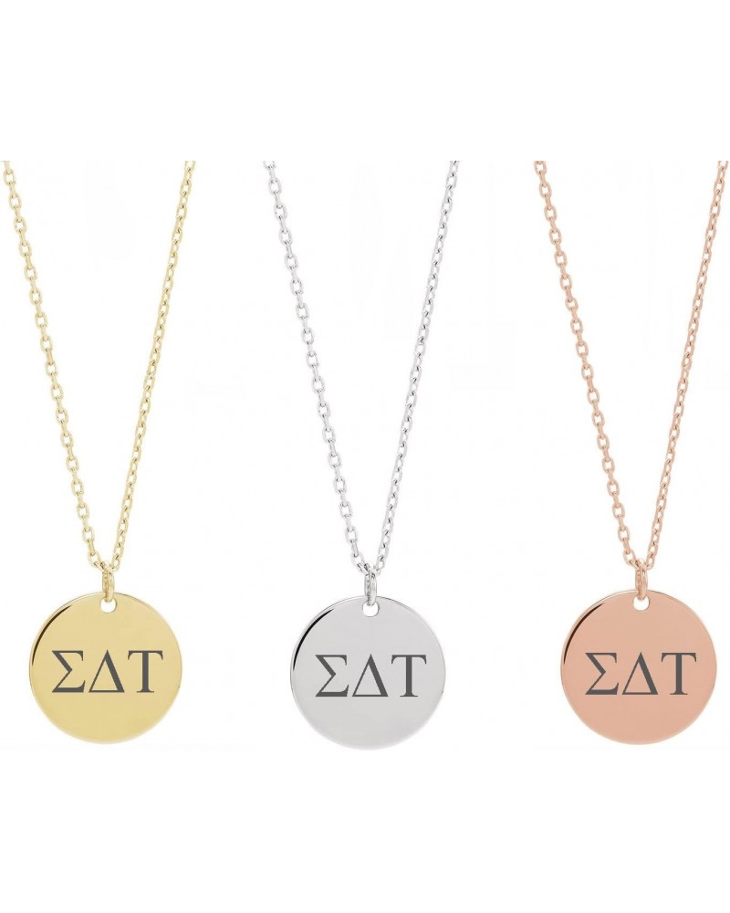 Dainty Sigma Delta Tau Necklace Sorority Necklace Sorority Circle Drop Lavalier Necklace $11.34 Necklaces