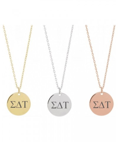 Dainty Sigma Delta Tau Necklace Sorority Necklace Sorority Circle Drop Lavalier Necklace $11.34 Necklaces