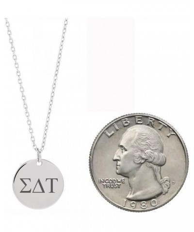 Dainty Sigma Delta Tau Necklace Sorority Necklace Sorority Circle Drop Lavalier Necklace $11.34 Necklaces