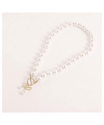 Pearl Choker Pendant Necklaces Baroque Strands Chain Short Handmade Charm Jewelry for Women Girls Style 7 $5.99 Necklaces