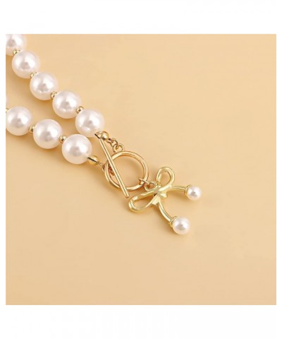 Pearl Choker Pendant Necklaces Baroque Strands Chain Short Handmade Charm Jewelry for Women Girls Style 7 $5.99 Necklaces