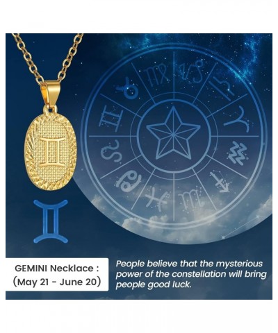 Gold Zodiac Necklace for Women Men, Constellation Coin Horoscope Astrology Pendant Necklaces Lucky Jewelry Personalized- 03. ...