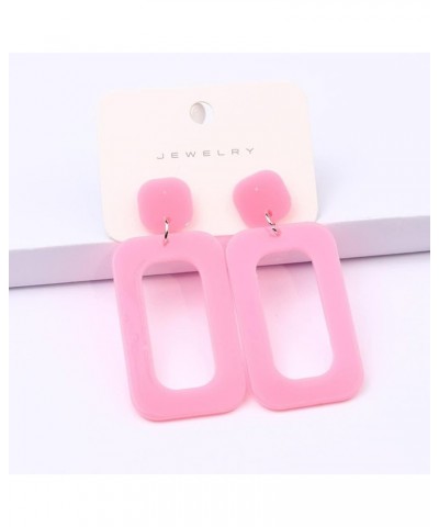 3-4 Pairs 80s Women Colors Retro Earrings Geometric Dangle Neon Earrings for Party Costume Accessory LightPink $5.50 Earrings