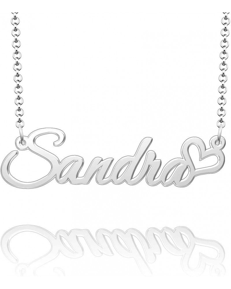 Sterling Silver Name Necklace Personalized with Crown Customized Prime Pendant for Girls Boys Men Women Sandra $12.89 Necklaces