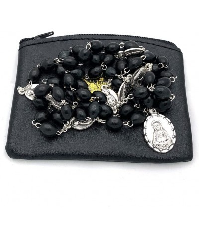 Seven Sorrows of Mary Rosary Chaplet Black Crystal Beads and Matching Rosary Pouch - Servite Rosary Black-oval chaplet $12.45...